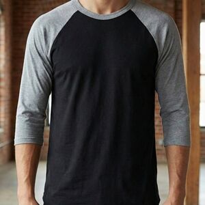 Classic Black and Gray Raglan Long Sleeve Tee